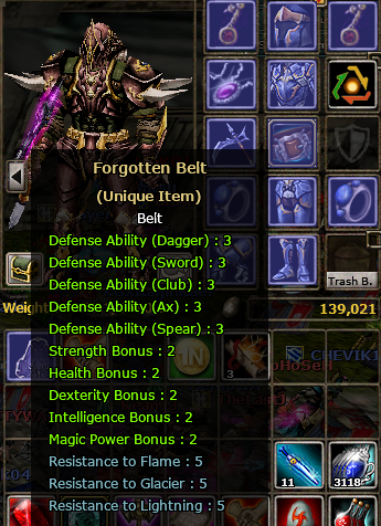7 Chitin set / Reb 3 Raptor / Lupus 1 - 12 STR RING - 10STR set / Forgot Belt - DOL 4 / Grade 6 Emblem.