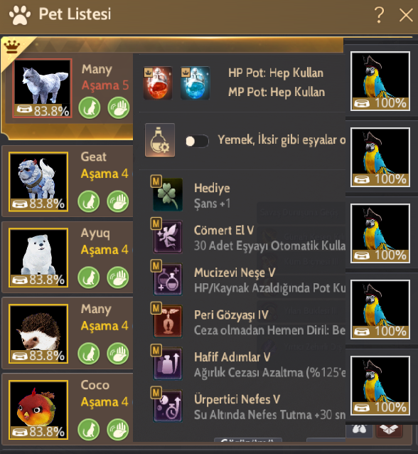 834GS- Tertemiz Gelişime Açık Hesap