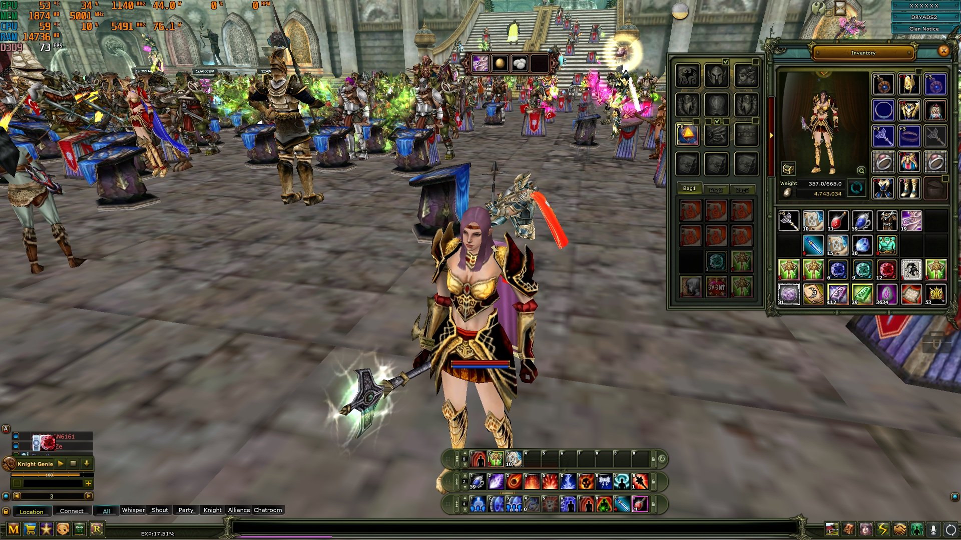Dryads 83/13 7 Quest 6 Pole 110 adet üstü dark mythril parça