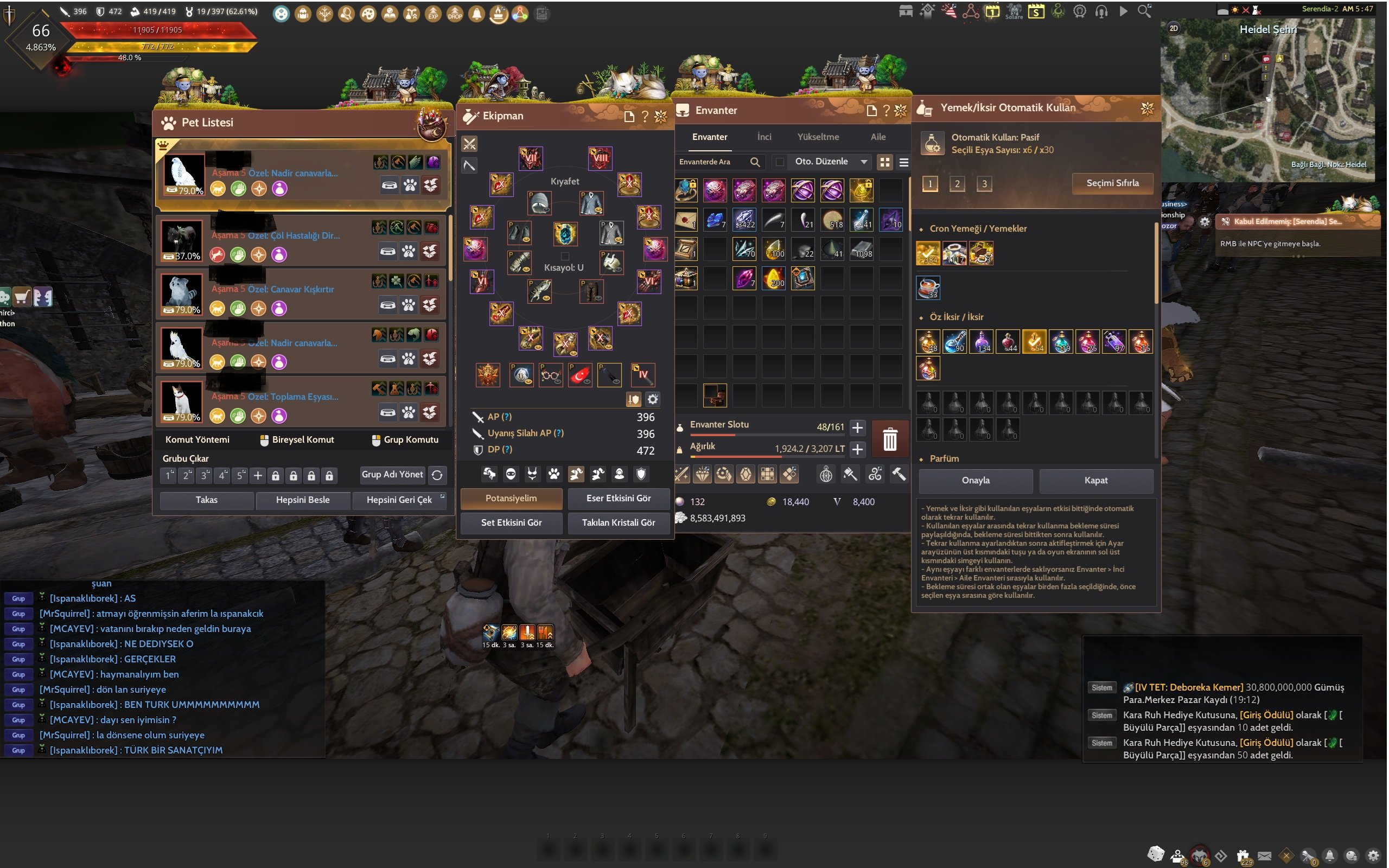 868 GS TÜCCAR YÜZÜKLÜ FULL END GAME PVE & PVP HAZIR ACCOUNT