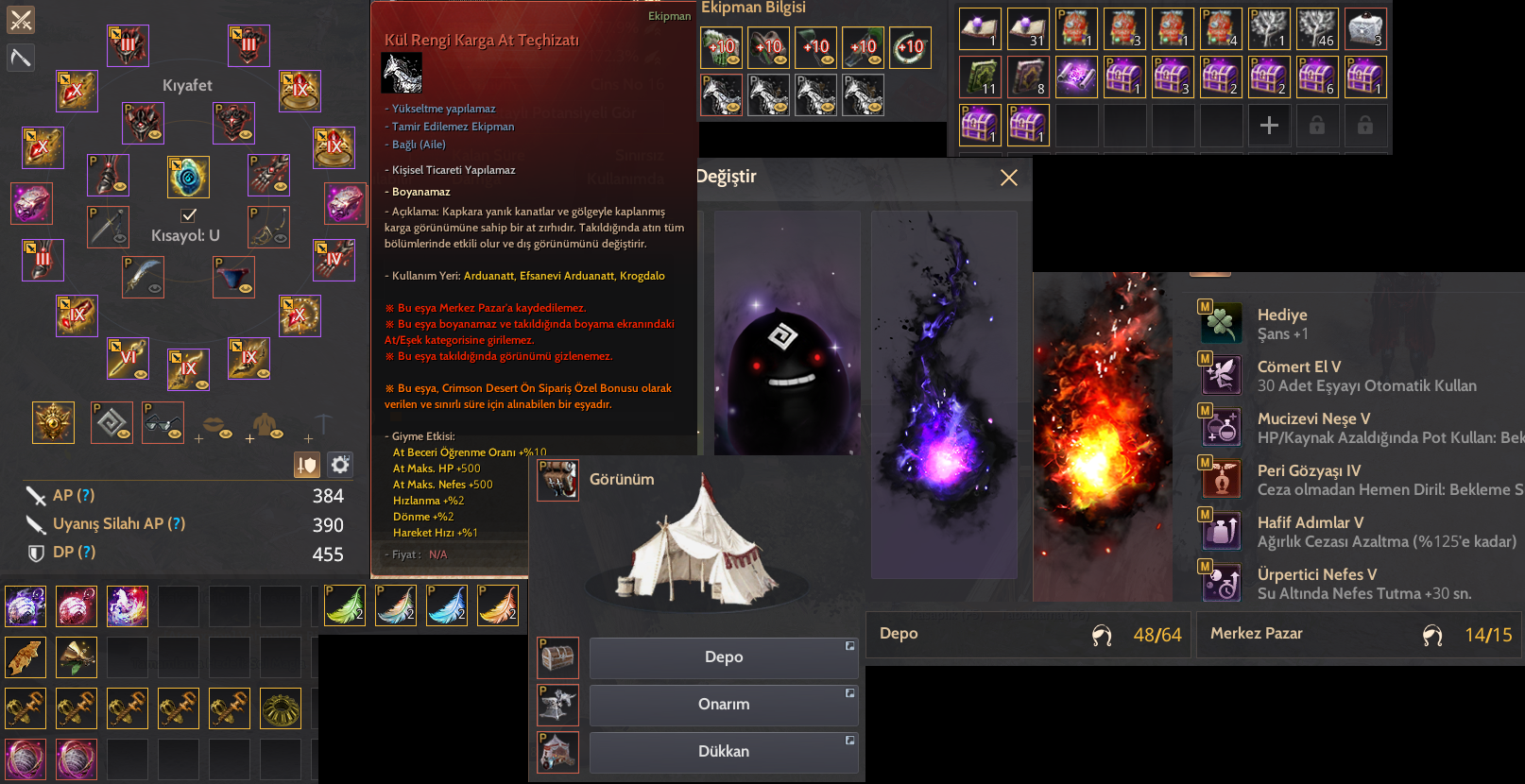65 Lv 844 GS Sentez/Silah Takas Mevcut Crimson desert kodlu