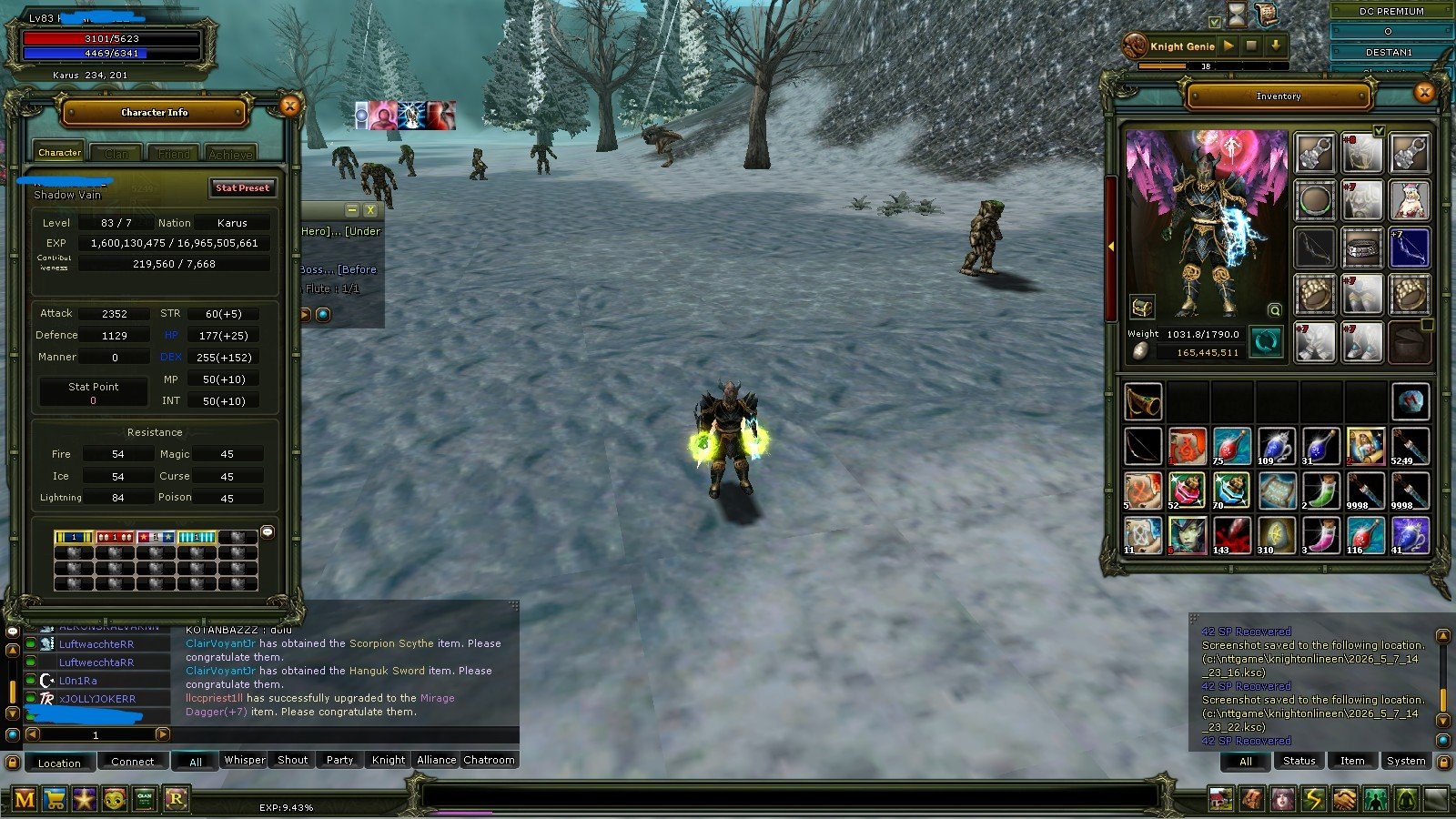 DESTAN 83/7 FULL SKİLL 7 QUEST BOW İLE 7 MYTRİLL SET VARDIR(KAFALIK 8) İLK SAHİBİYİM