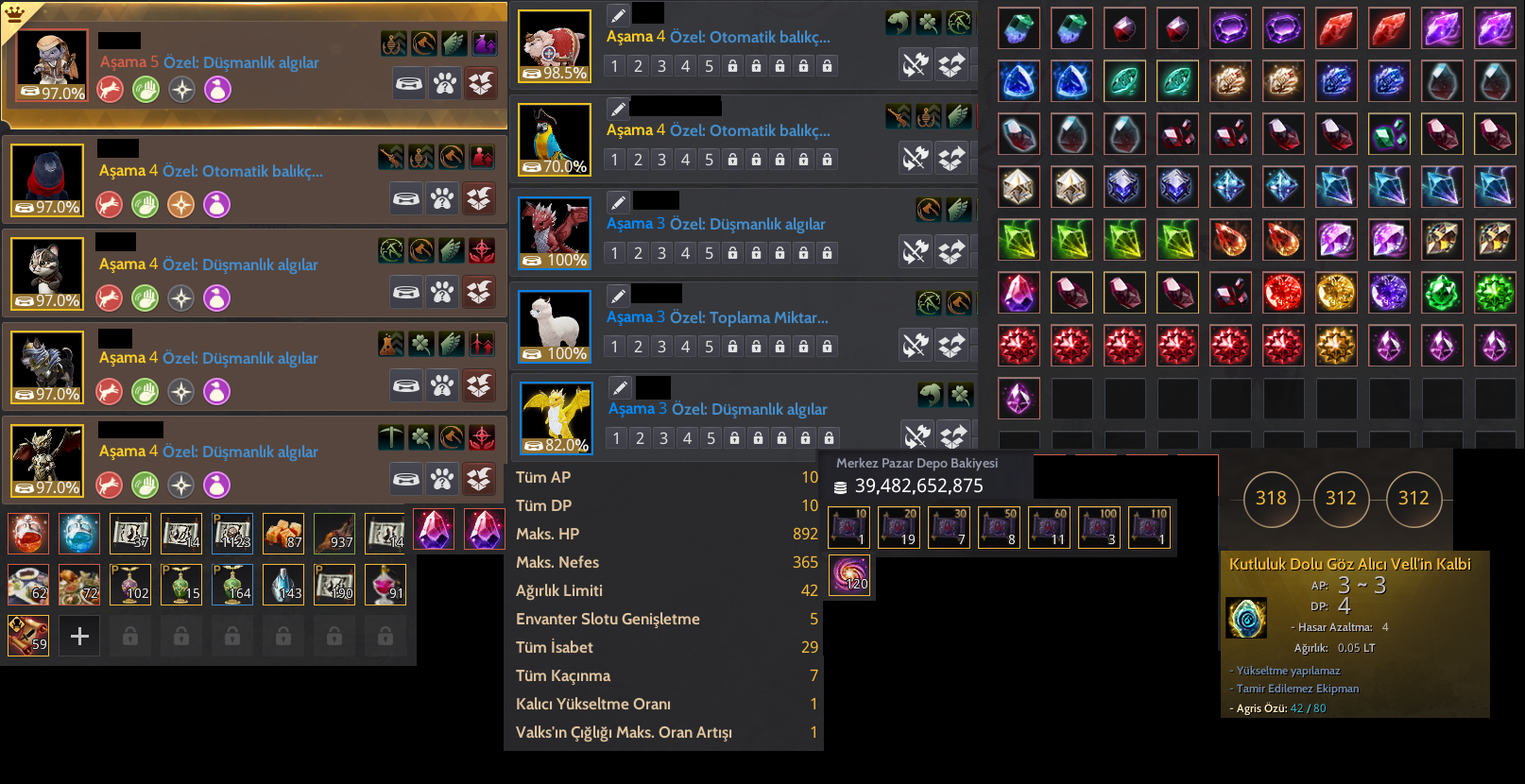 65 Lv 844 GS Sentez/Silah takas mevcut Crimson desert kodlu