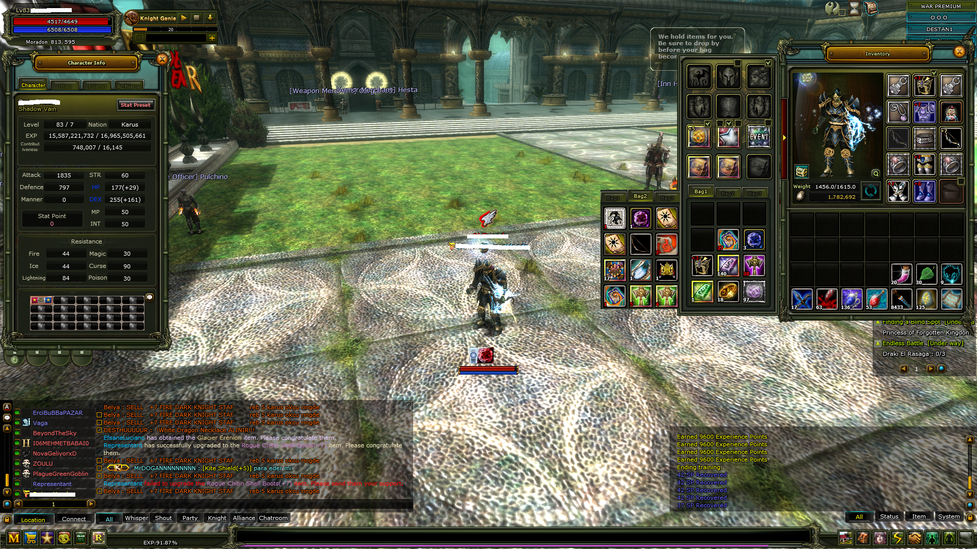 83/7 % 91 ARCHER / 83 LWL BP PRİEST / 81 LWL MAGE / 82 LWL WARRİOR