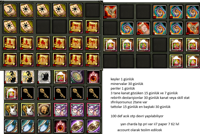 83 lvl priest 100 def açık bankada puslar antiler var