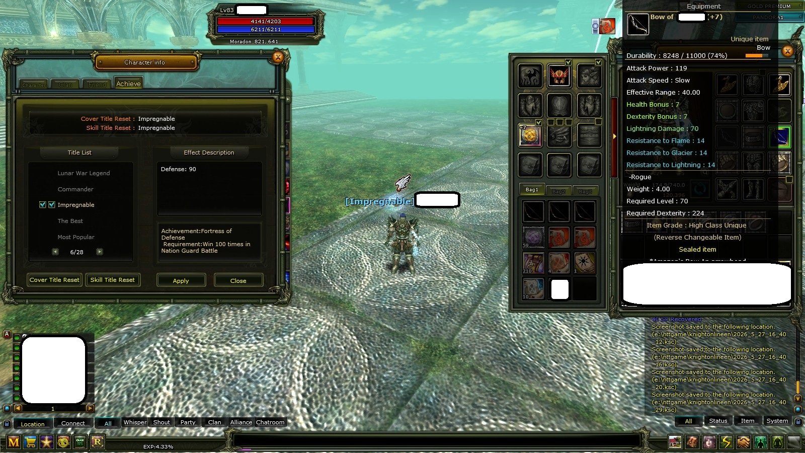 83/4 okcu 7 quest bow ve 90defli