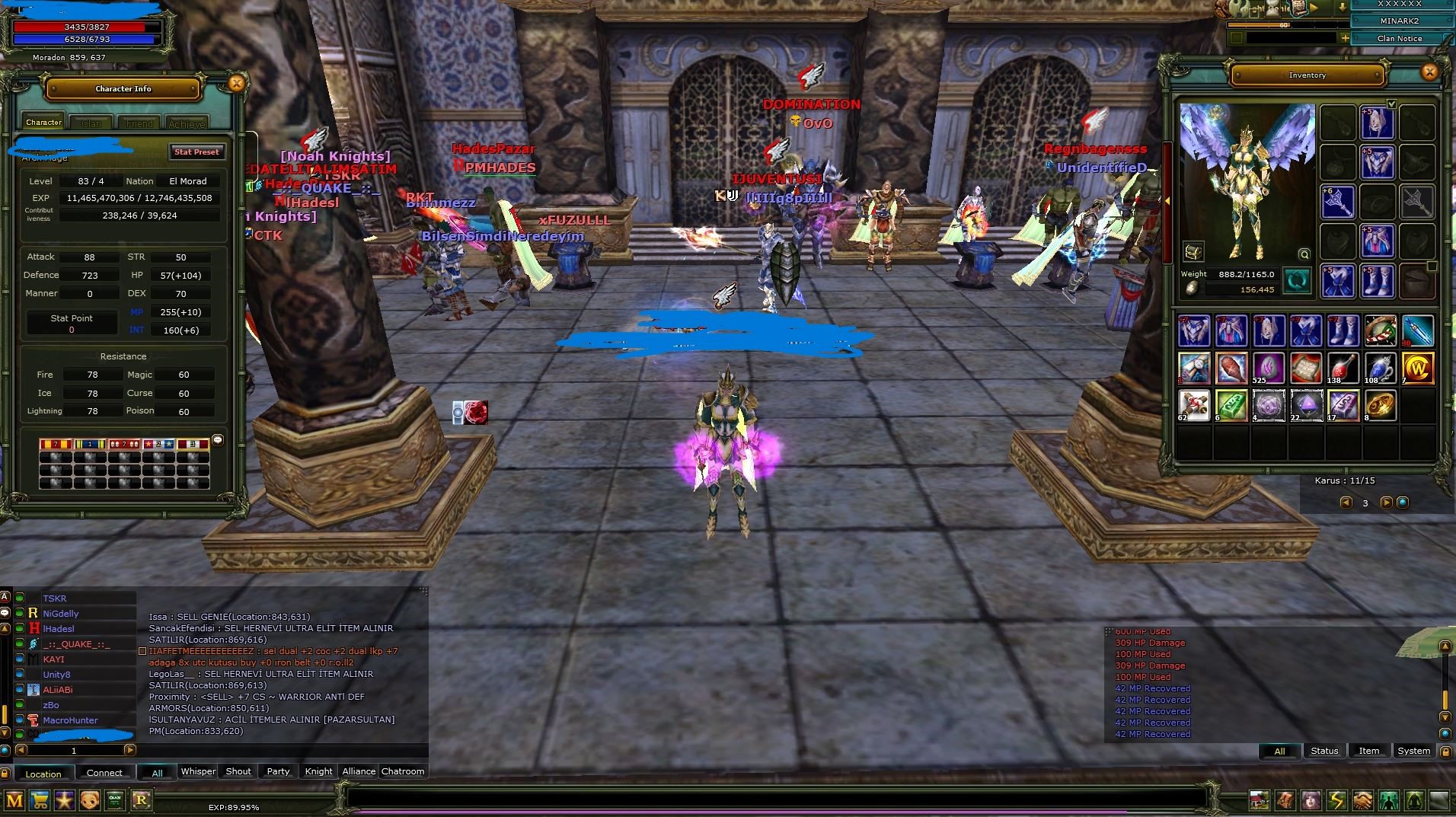 83/4 % 90 MAGE 8 HP RON SET VE 7 MP RON SET VE 6 QUEST POLE STAFF