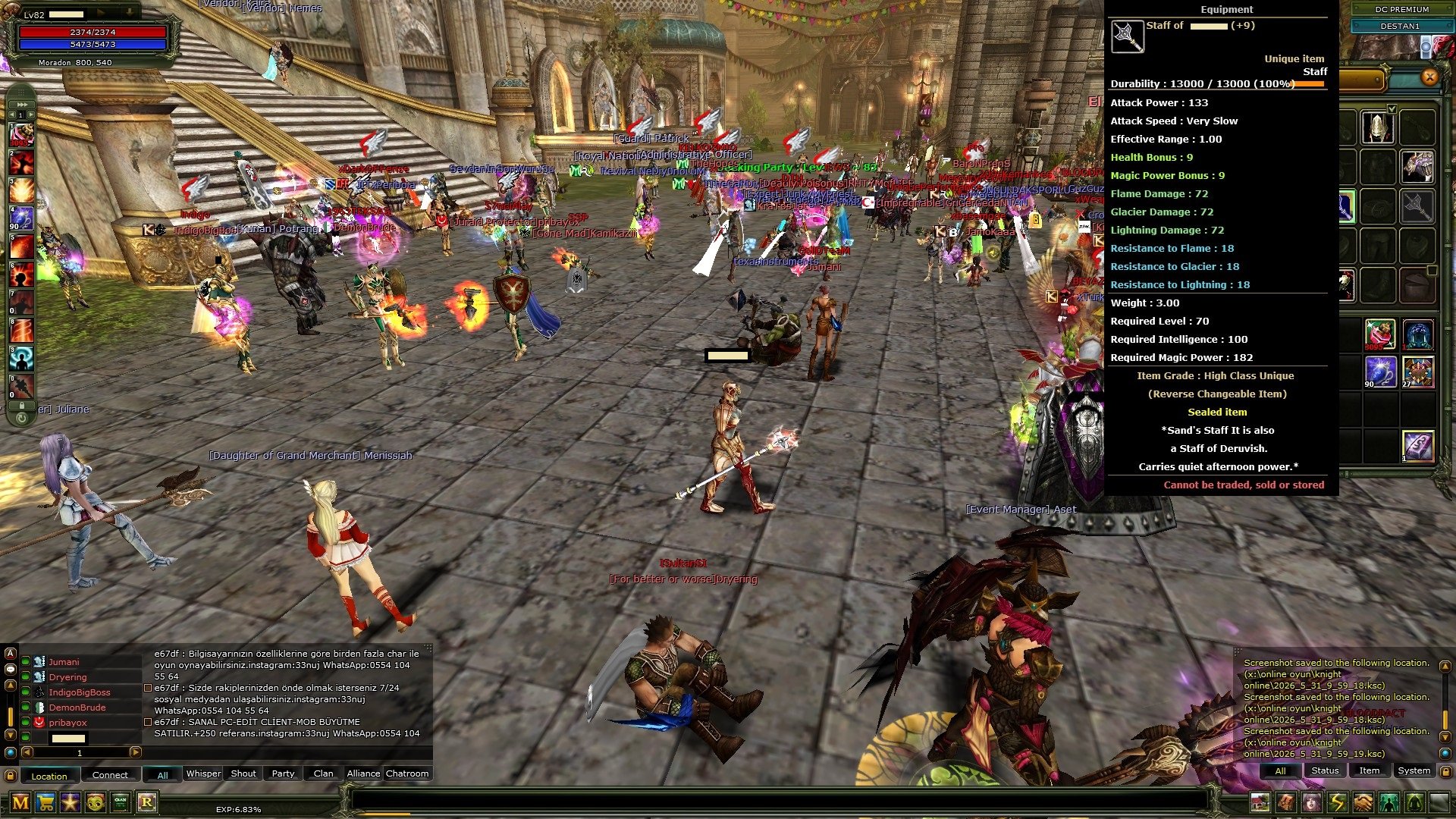 82 Levl Karus Mage 9 Quest staflı