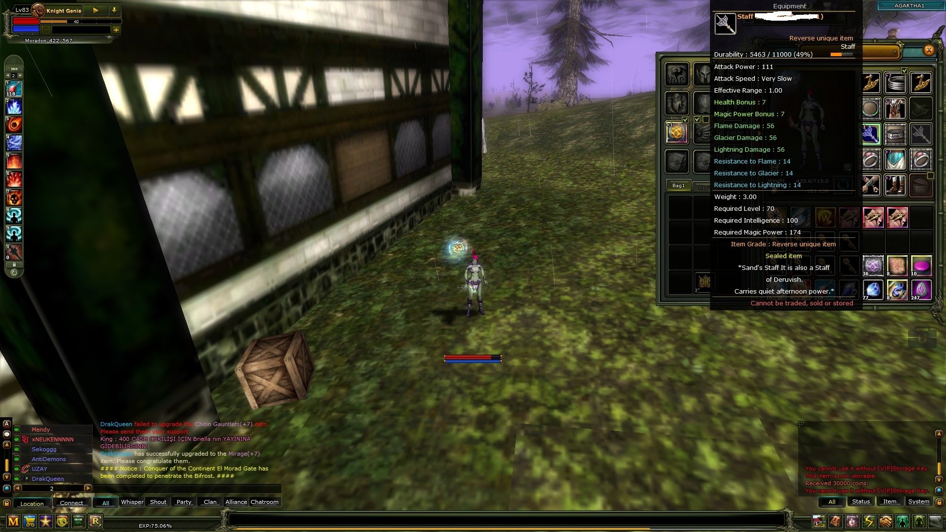 83 LV 7 QUEST STAFFLI MAGE % 75 EXP VE FULL GÖREVLİ