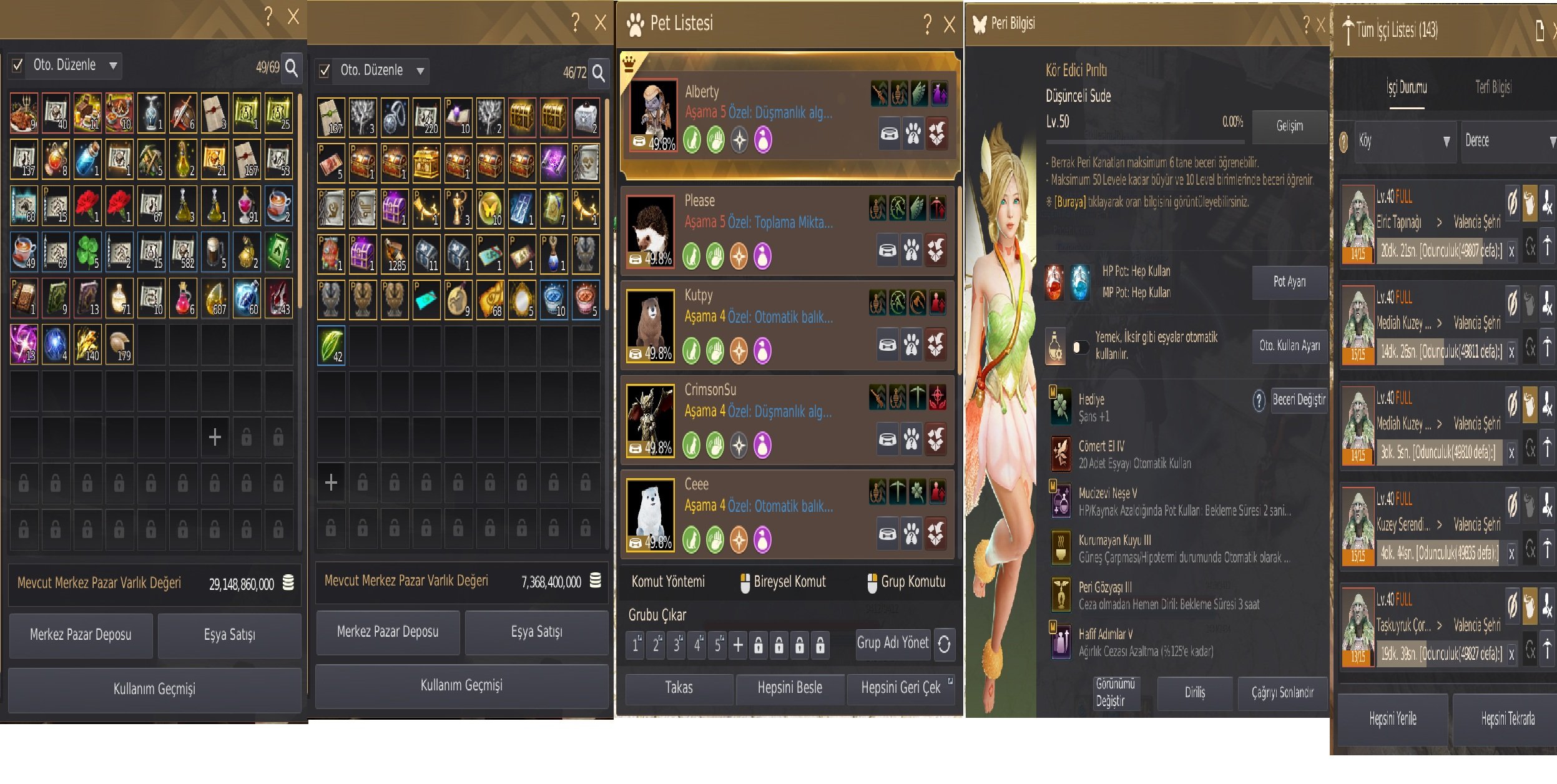 EU ACCOUNT ENDGAME 840GS 66LV GURU TİCARET 150X FULL İŞCİ FULL PET FULL NODE AFK 100B GETİRİ