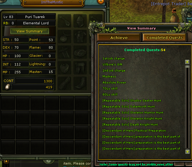 83 Lw Karus Kiz Mage Quest Dahil Eslant Gorevleri 0 62 Sc Alinmis Chat(selfmade - Longrevenge -descandant-failed Mission) Yapilmis 80-70 Skilleri Acik
