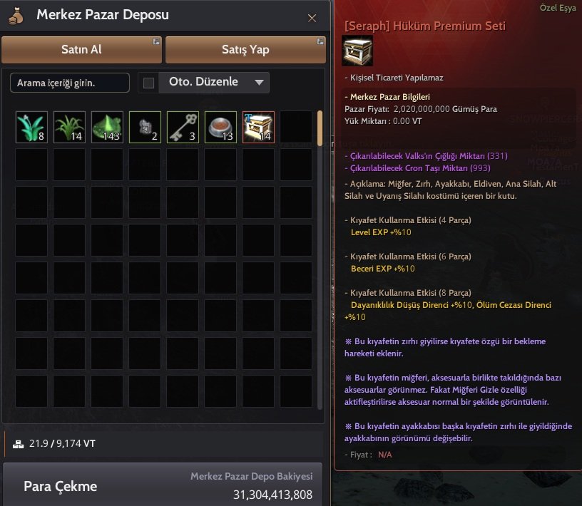 P2W Başlangıç 31T para 14 Prem Kıyafet Kutusu 80k Cron