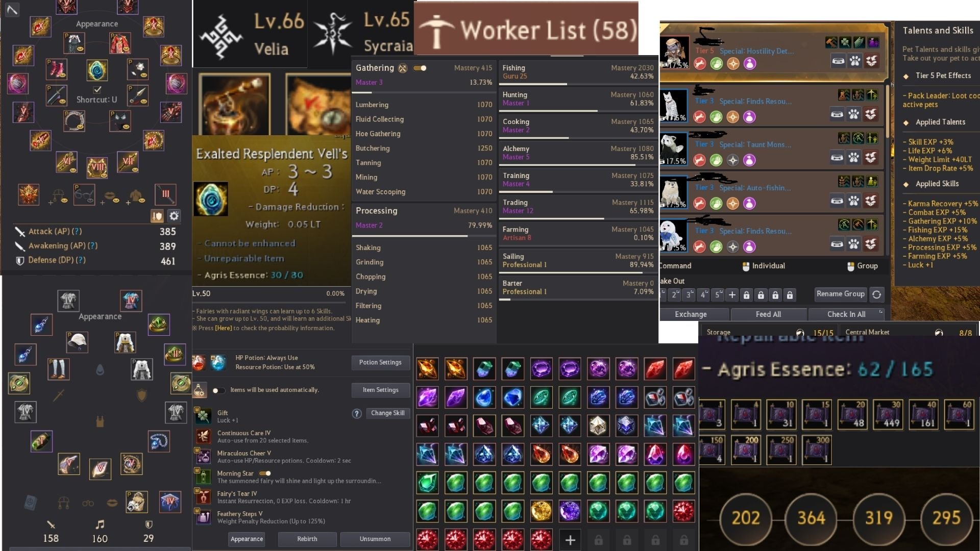 66 Level 846 GS 388 AP 460 DP Sorceress-65 Level Kunoichi ( Server Buff dahil değil.Aktif olursa 1 AP DP)