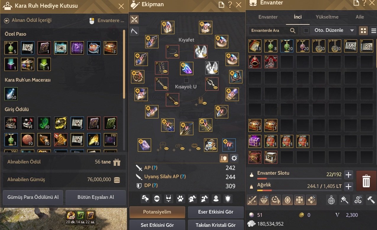 61 LvL P2W 60T para 82k Cron Çadırlı