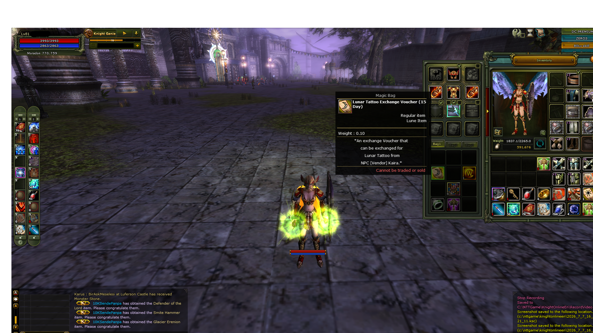 81 lv priest yan çar buffer account