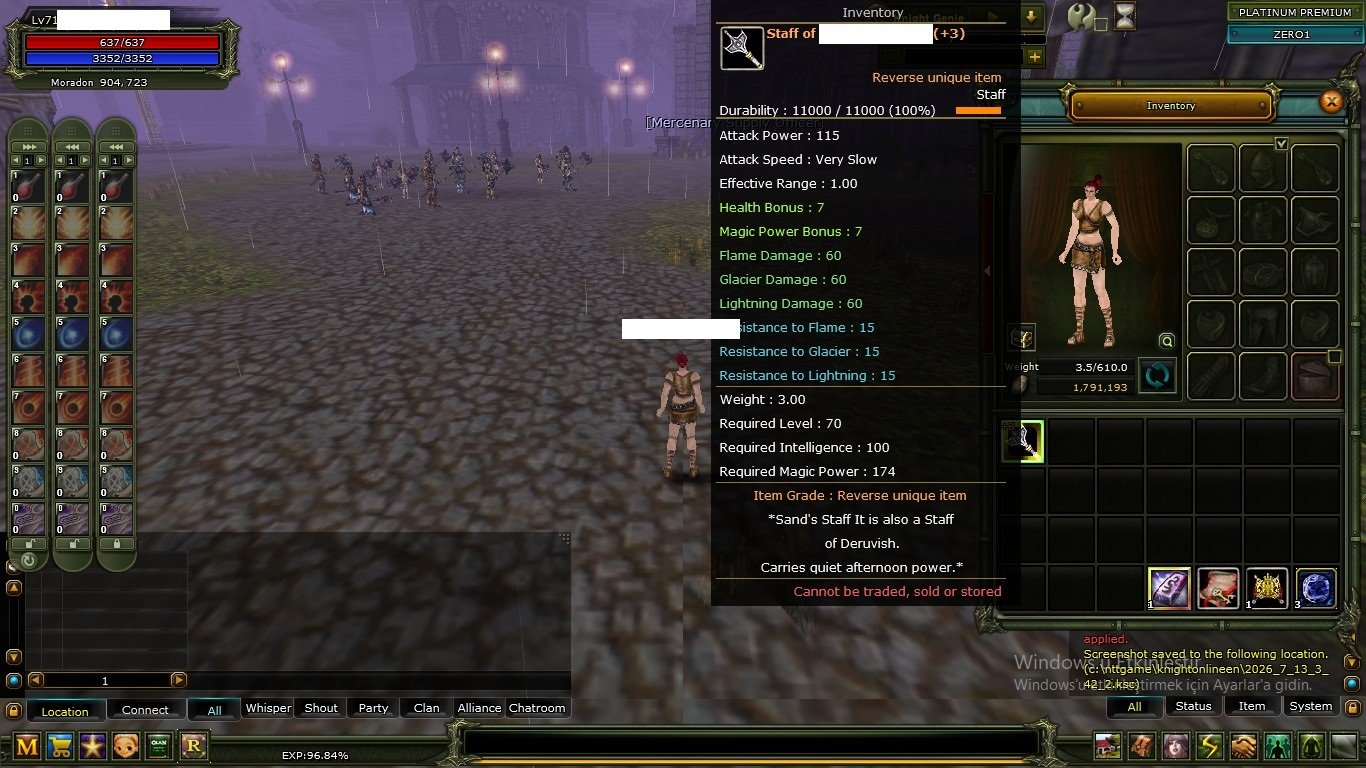 7 Quest Staff 83/4 Mage ... Yan Char Reb artı 3 ( 7.5) Quest Staff 72 LvL Mage