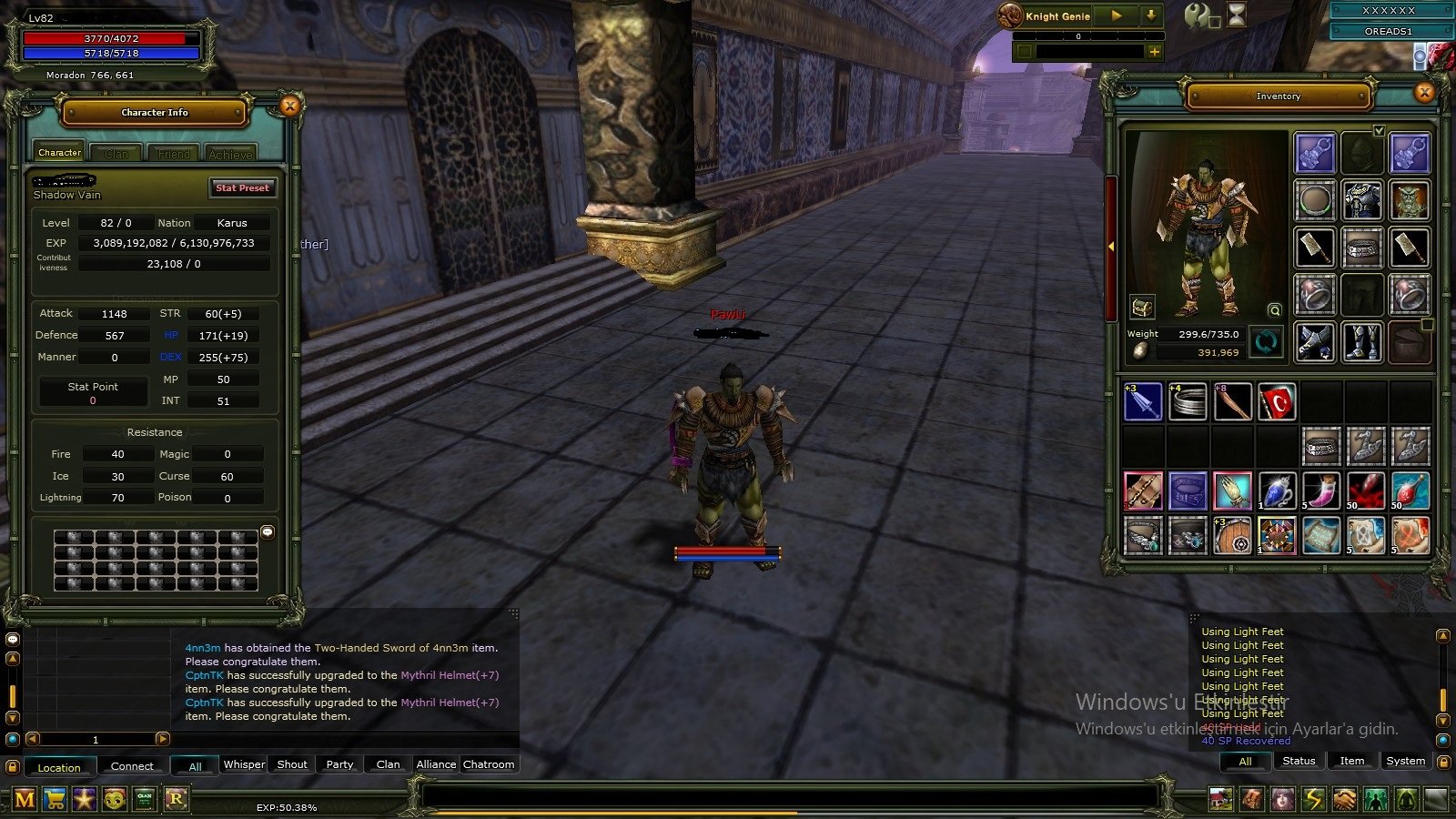 Oreads Karus 82 % 50 Rogue-Full Görev-Yan Karakterler75 Priest-69 Rogue