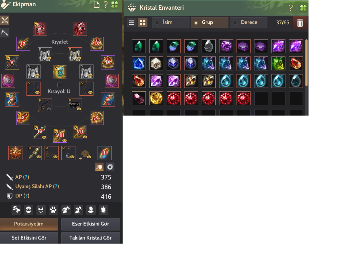 Client hesap 384 ap pve kristalleri full