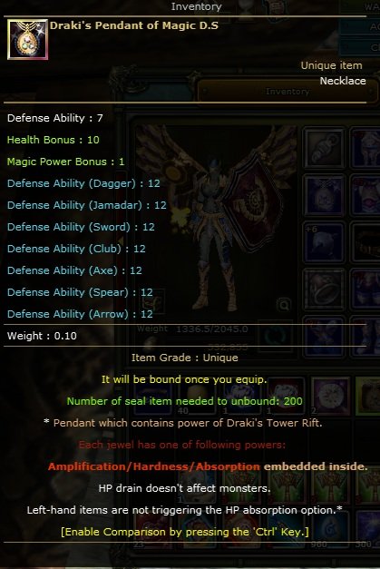 D.S Draki's Pendant Of Magic