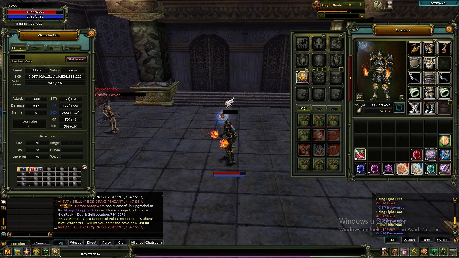 Destan 83 Reb 2 Rogue( 7 Mytrıl set ve Daal FS)-80 rogue( 7 Mytril Set)-75mage