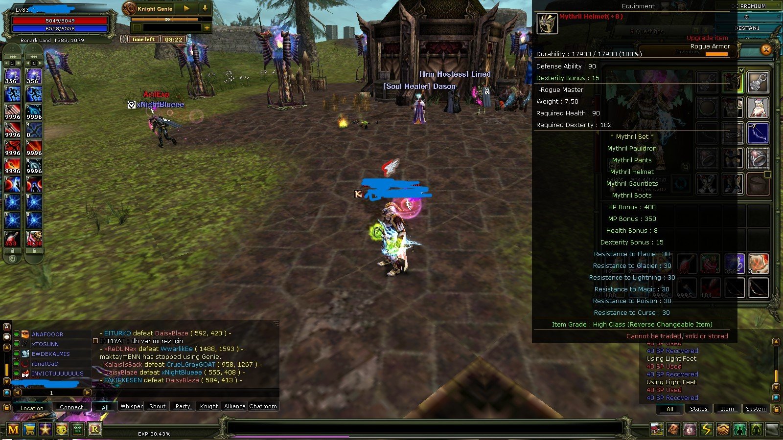 DESTANDA FULL QUEST İTEM FULL PUS VE DC PRELİ ÇOK GÜZEL BİR CHAR 83/9 REB