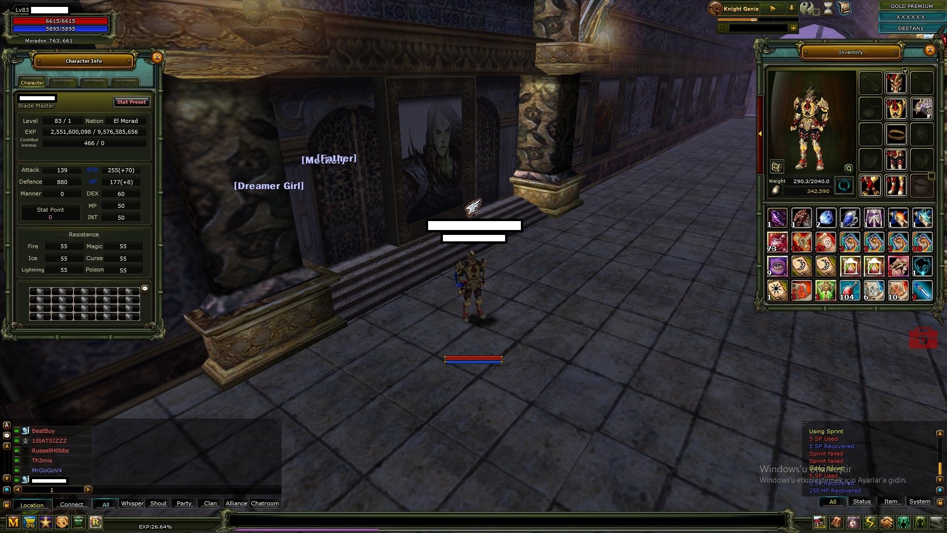 Destan 83 reb1 warior ve 79 pri // Agartha 83 rogue ve 80mage