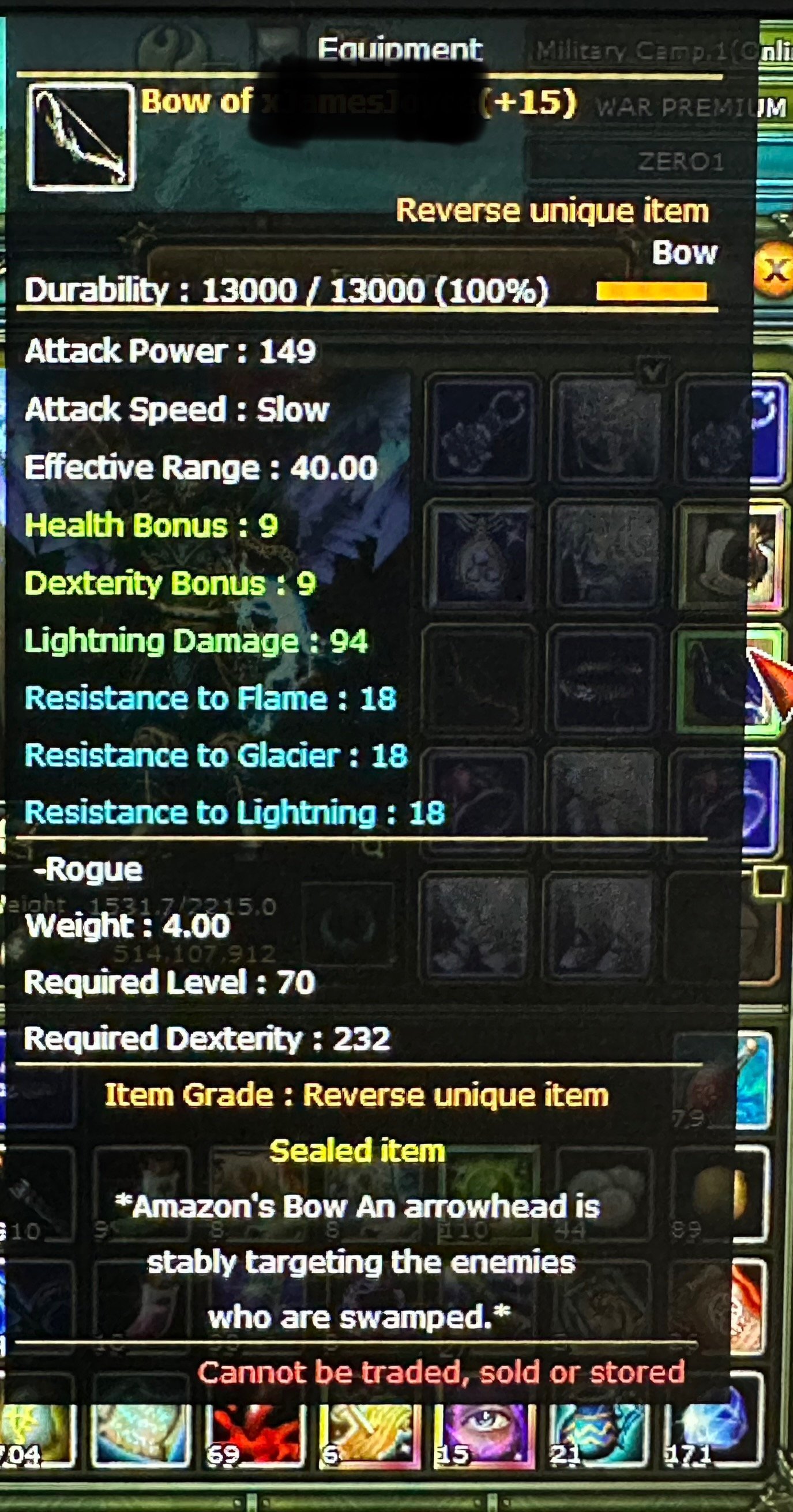 83/10 QUEST REB 15 BOW ZERO