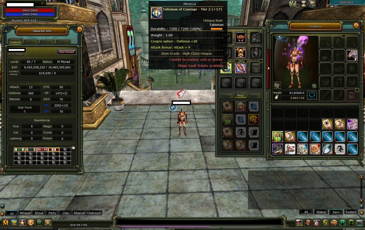 83 7 Mage, Talisman of Couruge 17, Lunar Rabbit Mortar 3, 100 def, 9 flame açık