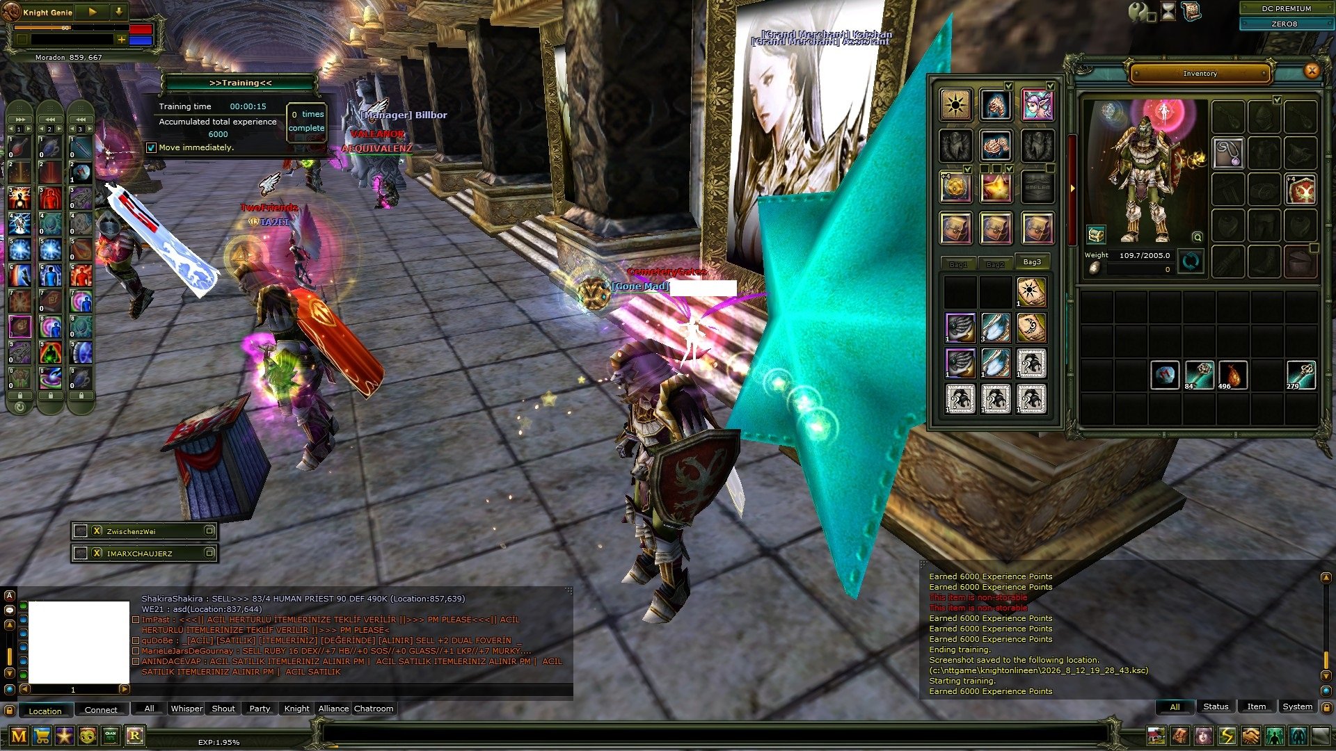 83 REB 1 KARUS MAGE 6 QUEST 90 DEF, 81 İNT PRİ 4 KALKAN A5 CLANLI GOLD STARLI