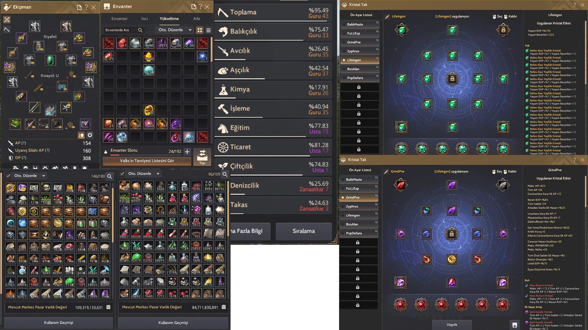 866 GS Pvp - Lifeskill - 670 Enerji 460 Katkı Client Hesabı