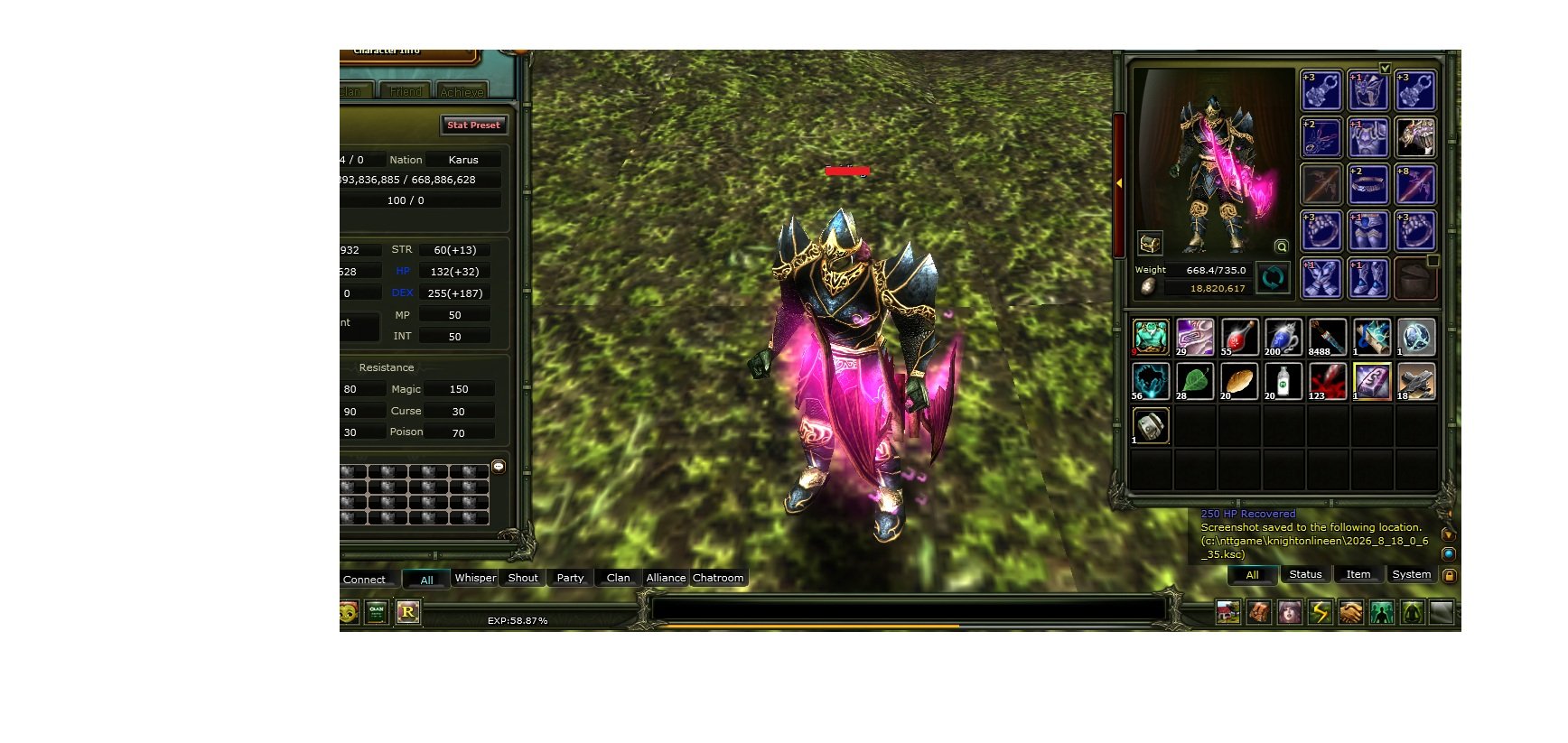 Minark 74 level Full Mythril set Karus okçu
