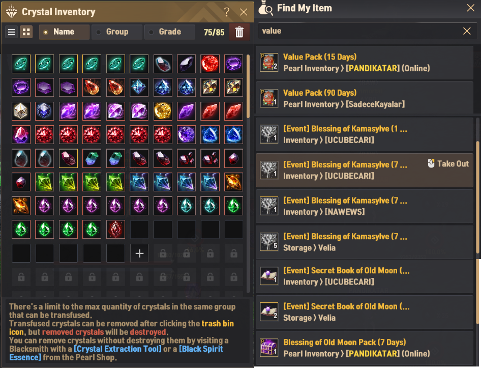 885 GS FULL TREASURE ITEM FULL P2WIN