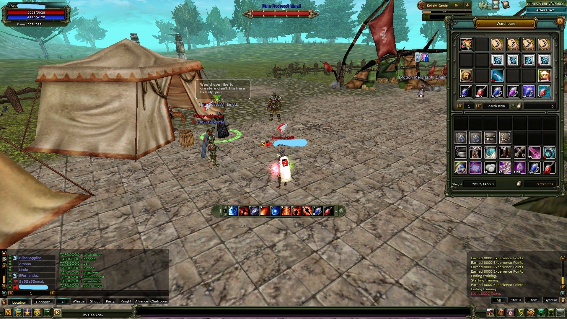 83/9 EXP % 99 MAGE 8 QUEST STAFF 7.5 m np full achieve 100 def 10 Mp uyguna!