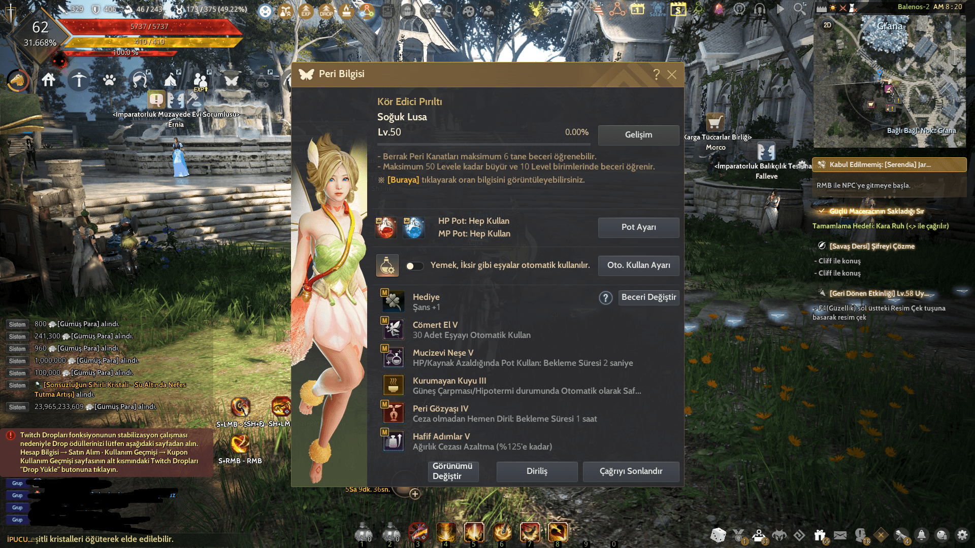 BDO Client hesabı peri pet çadır ve sınırsız potlar 329AP 406DP