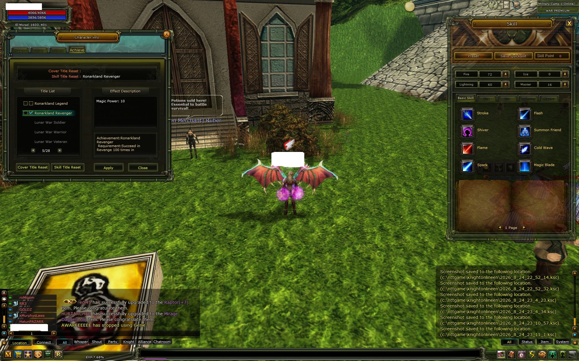 83/6 8 Questli Human Mage 7.5 M np 100 def 10mp