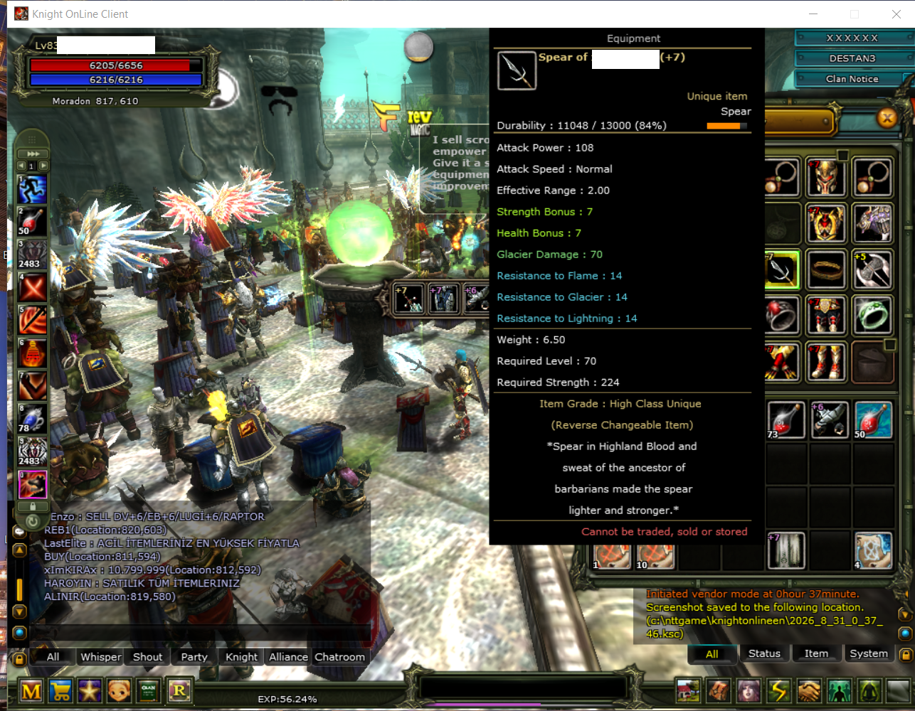7 quest spear ve 7 dragonlu Destan 83 reb1 warior ve 79 pri // Agartha 83 rogue ve 80mage