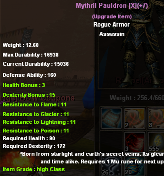 SELL MYTHRIL SET RUNE 10 (X)
