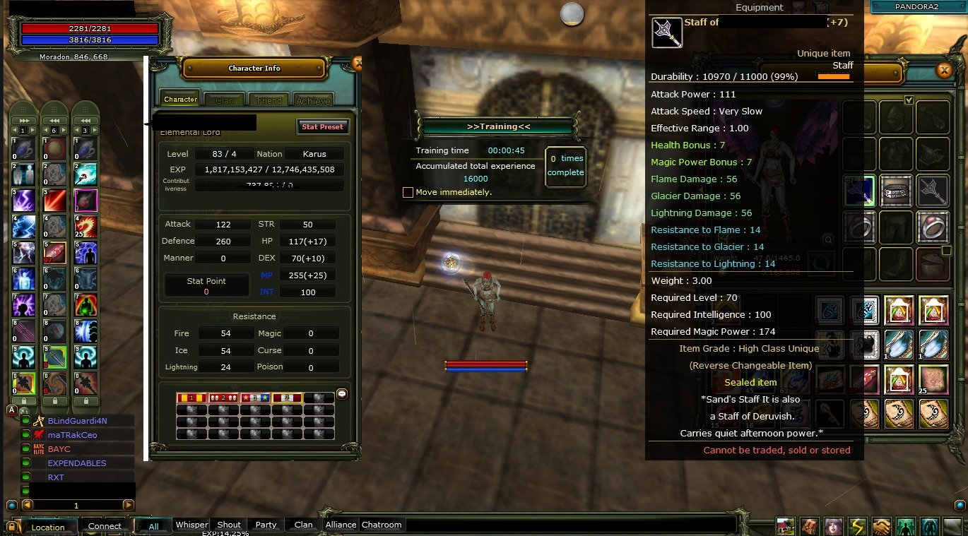 83/4 Karus Mage (7 quest staff)