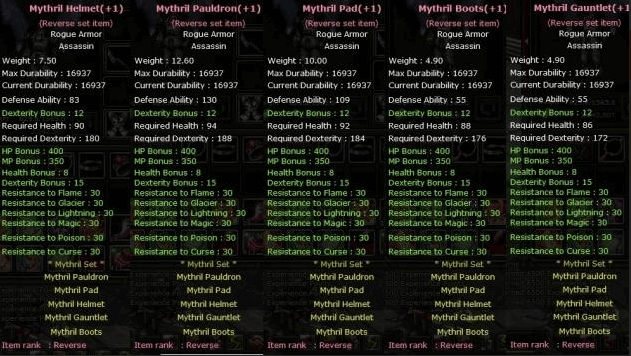 Rogue 1 Rebith Mythril Set