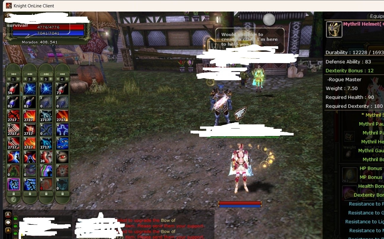 83/2 ROGUE 7 mythril setli 7 quest bow lu kendine ait A5 isili uzun pelerinli klaN