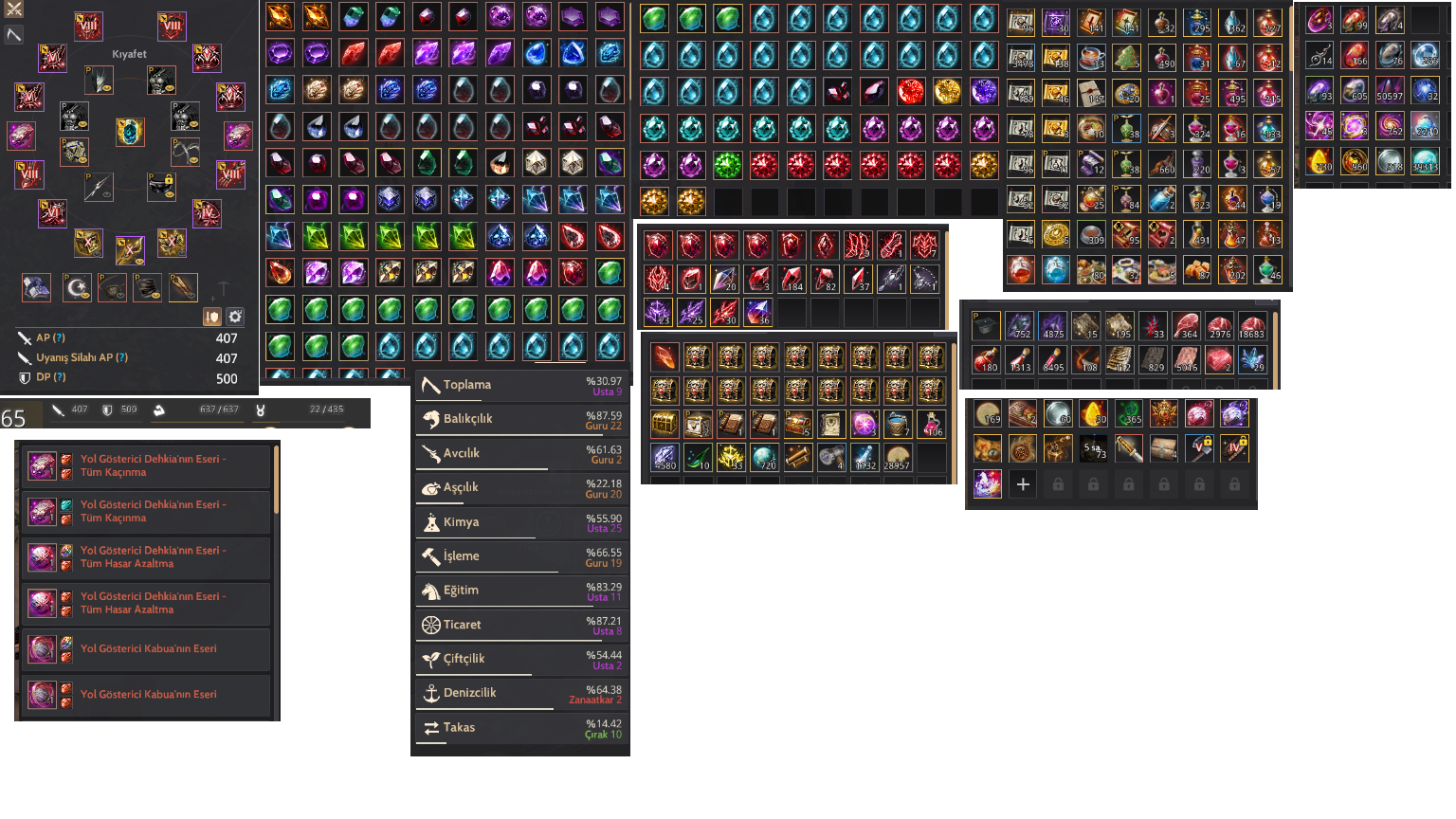 902 gs 3x silah 8 zırh pen takı pvp pve herşey var