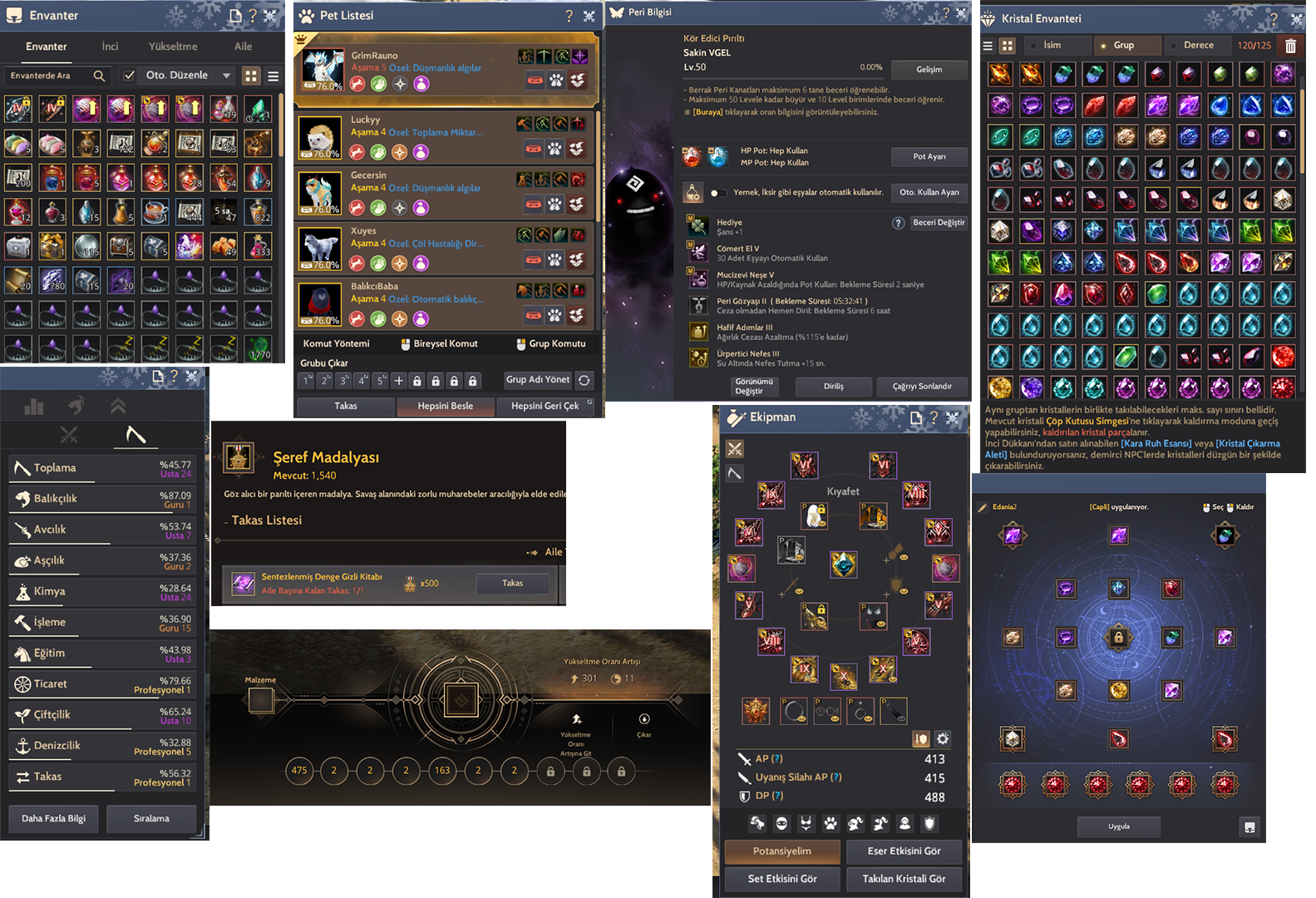 414 AP - 487 DP - KROGDALO YUVASI - PARLAYAN VELL - 900GS - END GAME HESAP
