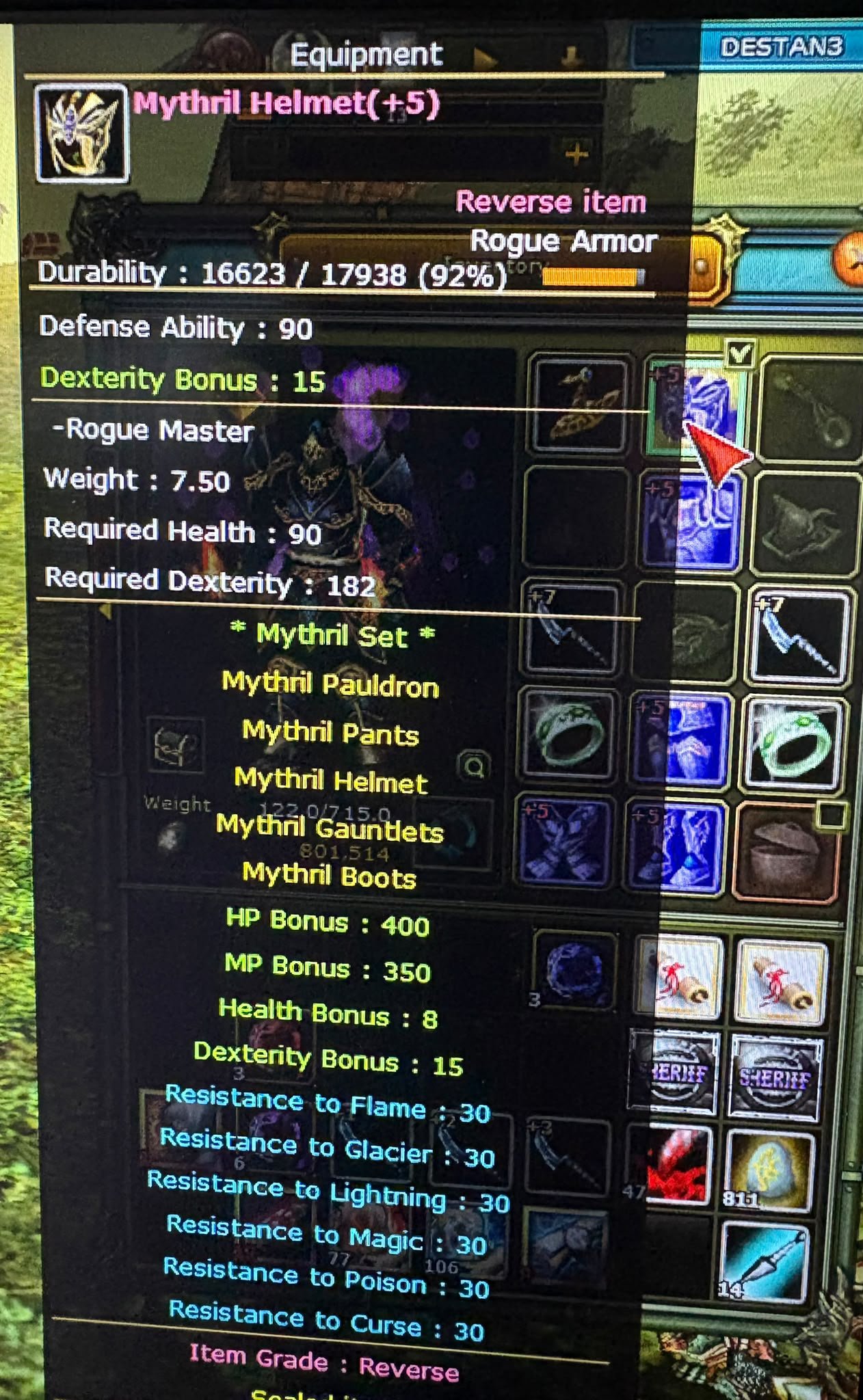 Destan 83/15 1,6 Milyon Np 8 Mythril Setli Karus Rogue