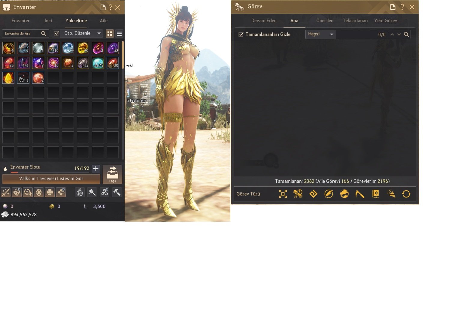 EU Client Tüm ana görevleri yapılmış 61 level