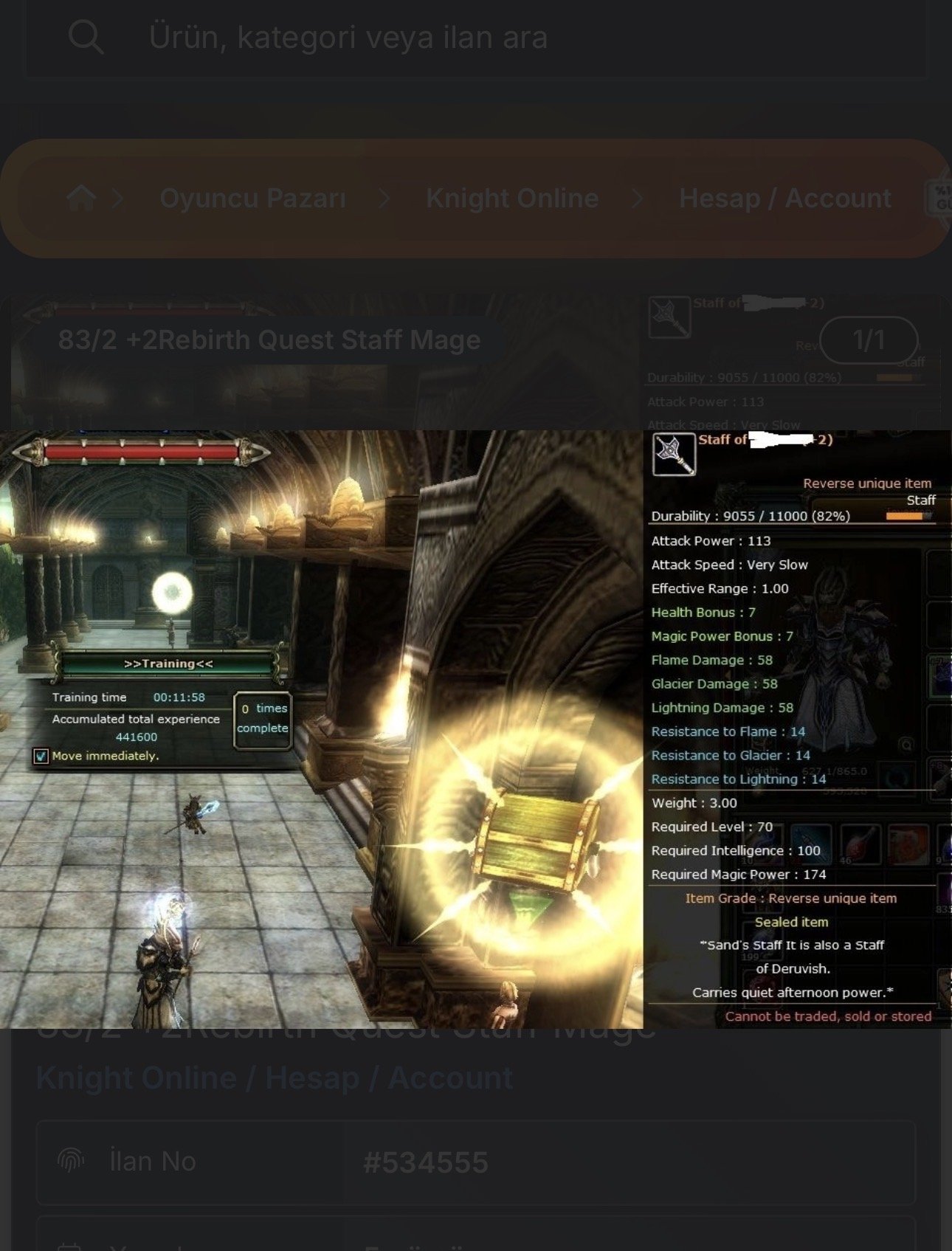 83/2 karus mage Reb 2 quest staff