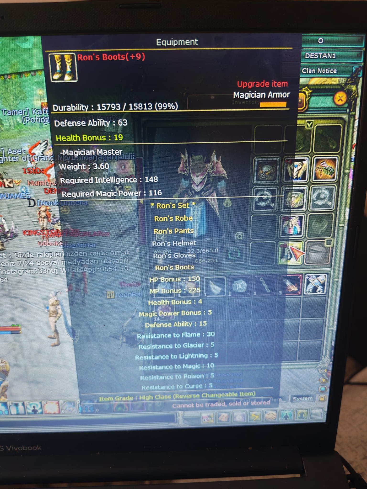 9 QUEST RONS BOOTLU(HP) 83 LWL KARUS MAGE 100 DEF AÇIK