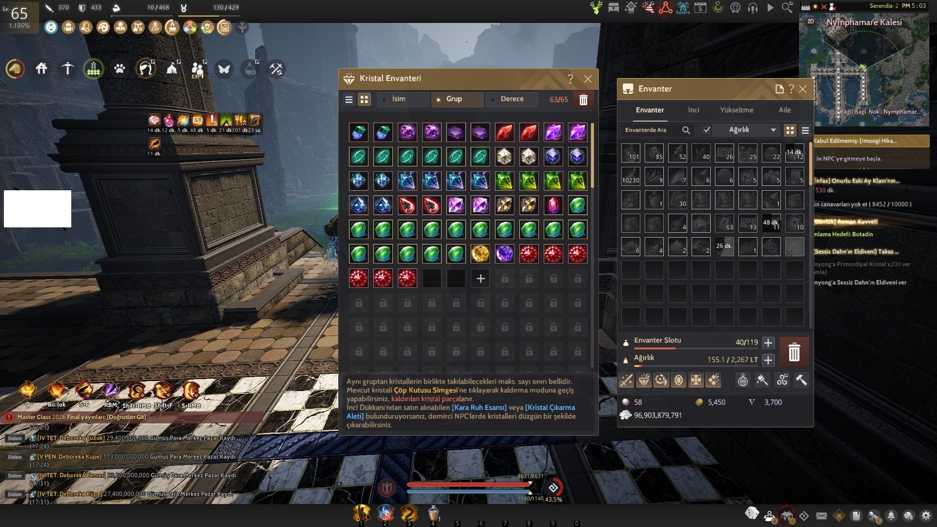 65Lv 800GS Life ve PvE Odaklı Pvp Döndürebilrsiniz Herşeye uygun Hesap Kelepir Fiyat