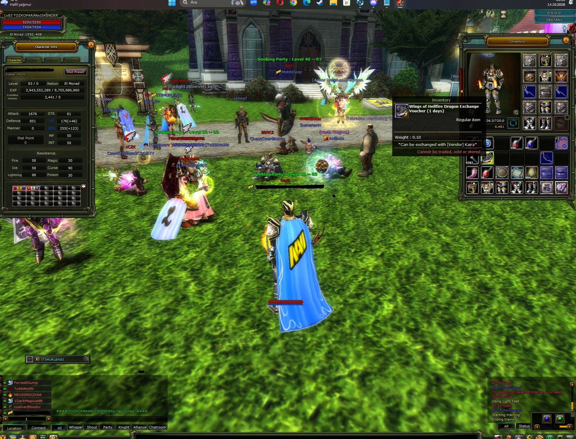 ROGUE Asasis Skil FuLL FS 7 set 83 / PRESİT 79 LV / MAGE 78 LV / Rogue 60 Skill okçu