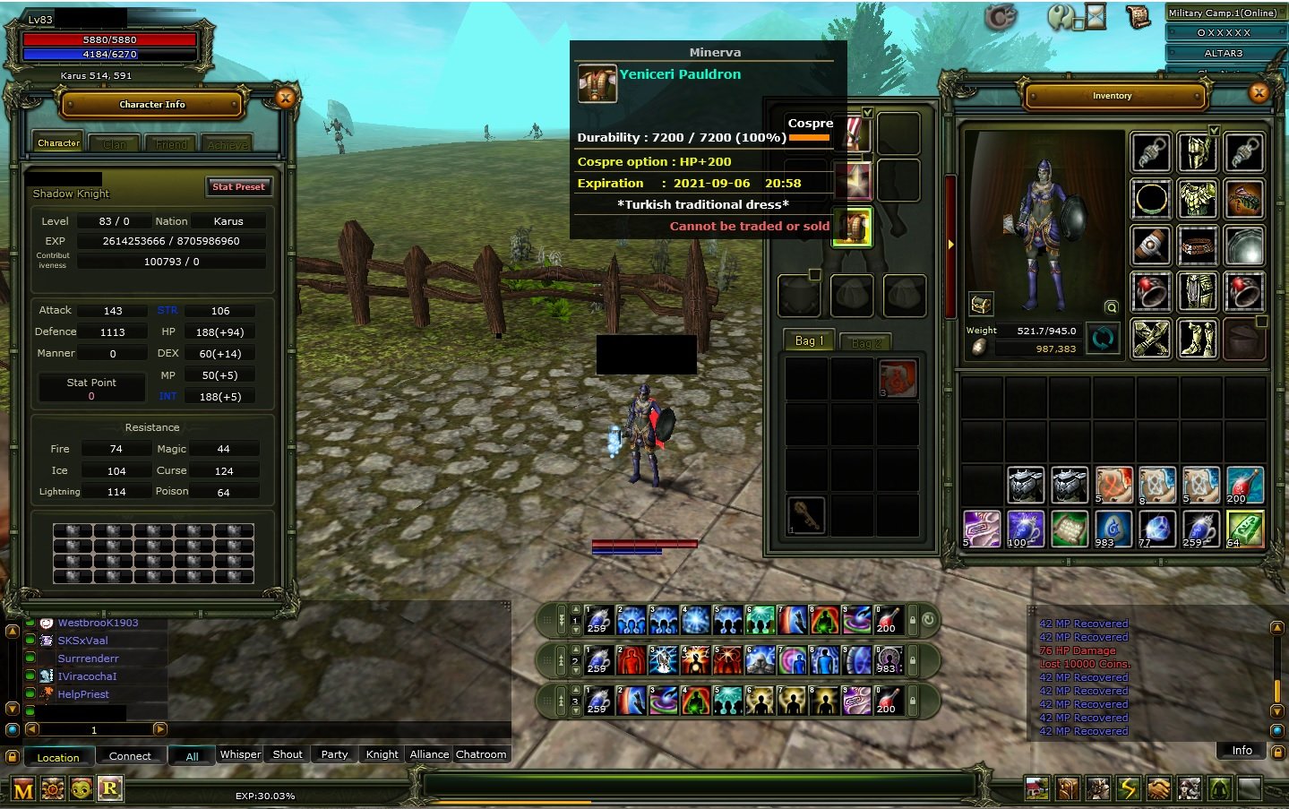 83 lvl 100def açık cc priest