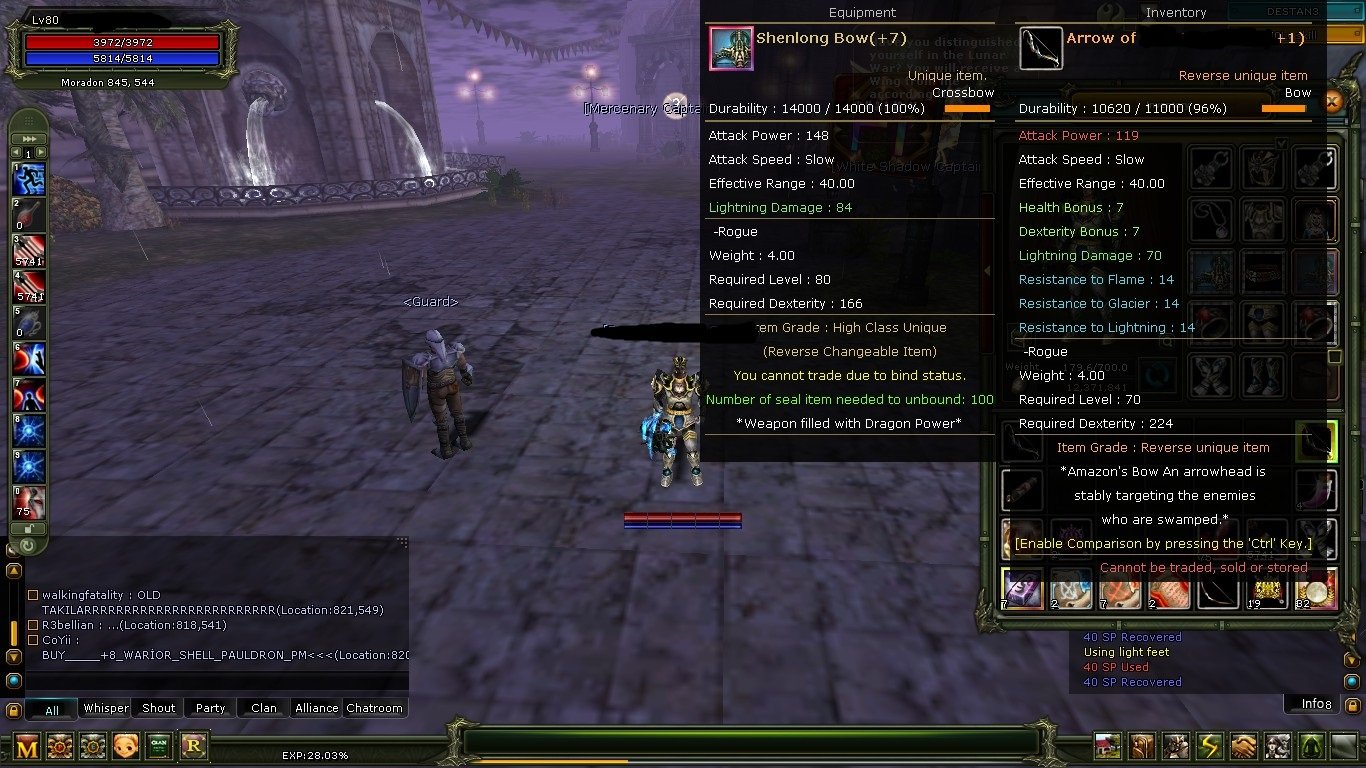 ACİİLL 7 SHENLONG 80 OKCU 79 WARRİOR 77 PRİEST